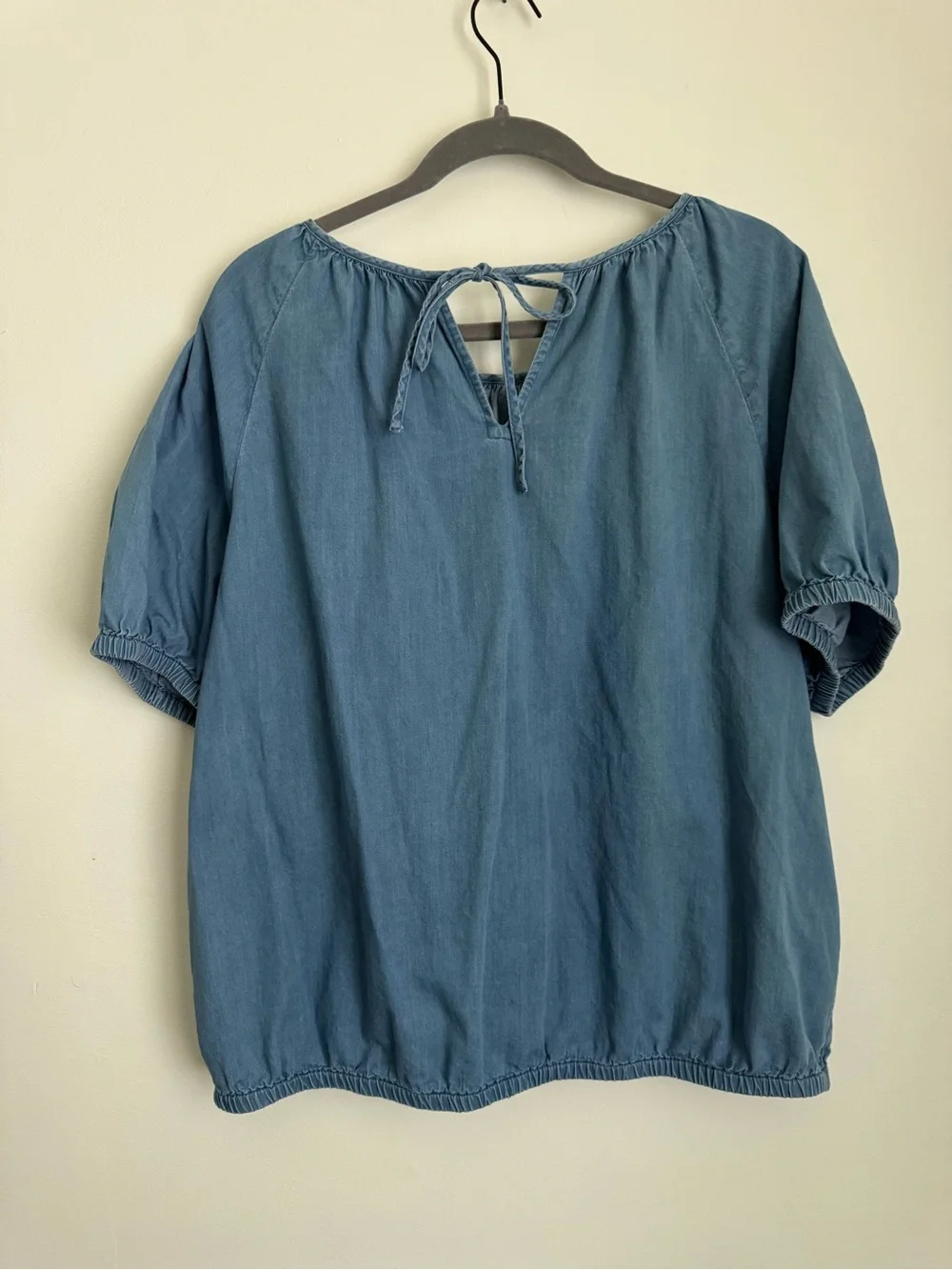 Loft Classic Blue Tie-Neck Women's Top - XL